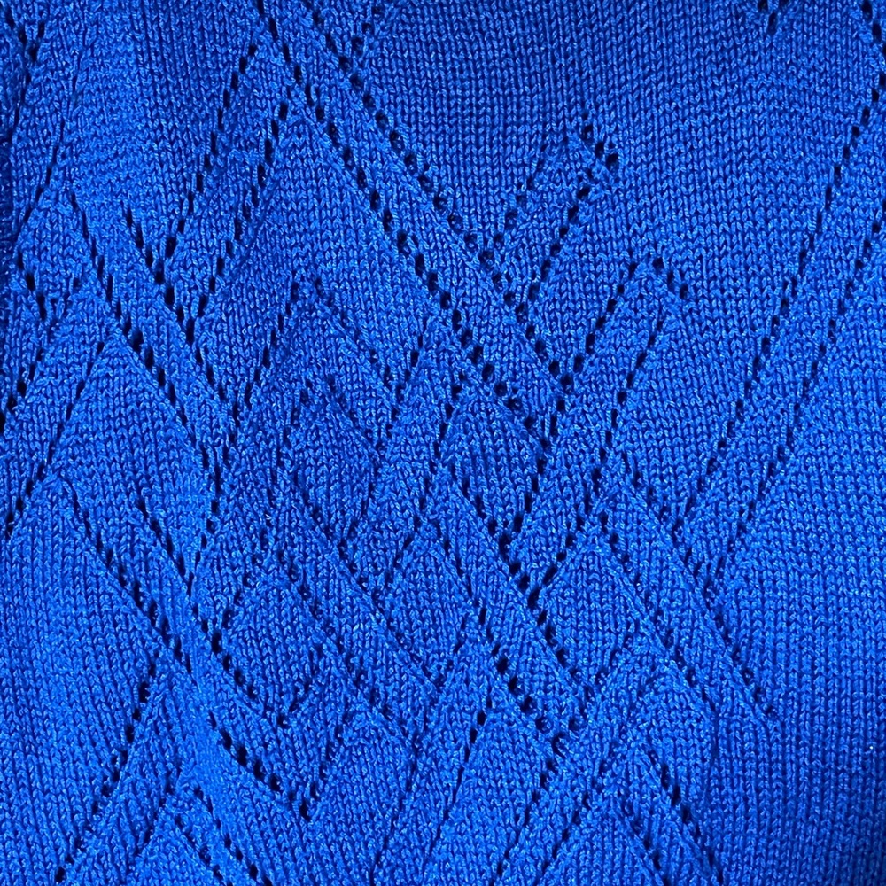 Vintage John Meyer Knit Sweater Vest Royal Blue Geometric Pattern Sweater Vest - Picture 2 of 9
